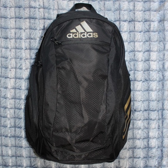adidas Handbags - Black and Gold Adidas Backpack